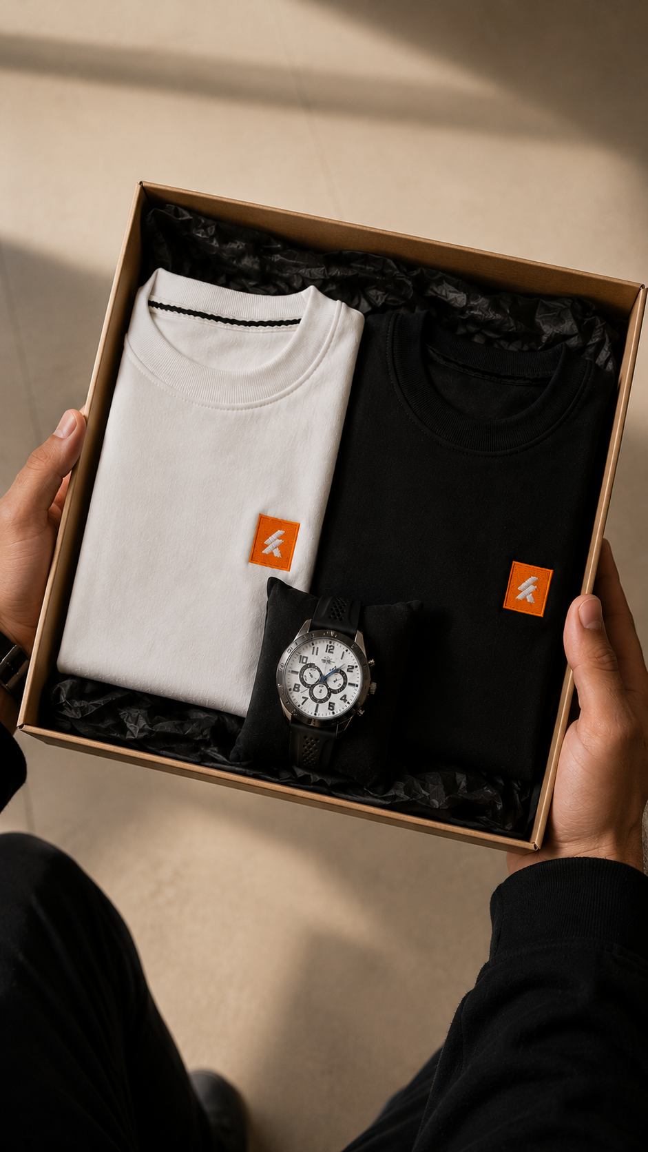 Kit 2 Camisetas KRAVA Oversized Premium + Relógio Social