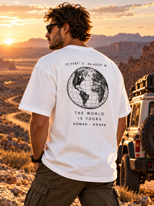Camiseta Oversized Masculina KRAVA The World Is Yours – NOMAD COLLECTION