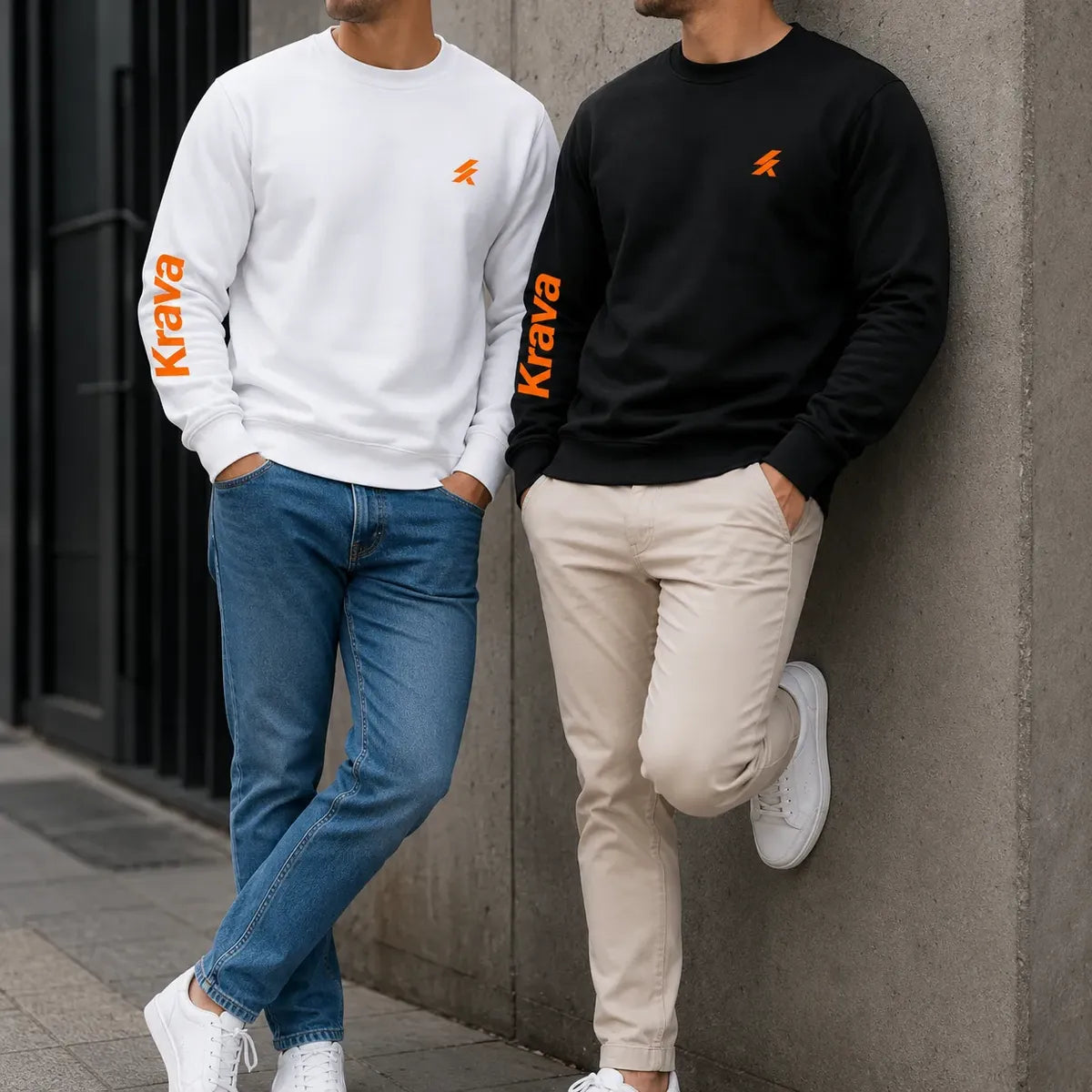 Kit 2 Moletons Careca Krava Original Masculino  Preto e Branco Casual Premium Logo no Peito Manga Estampada Streetwear Inverno