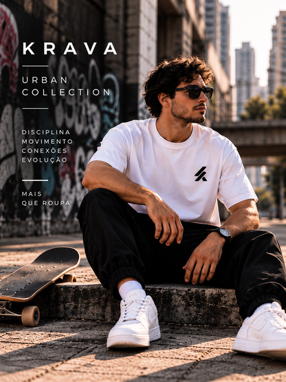 Camiseta Oversized Masculina KRAVA — URBAN COLLECTION | Algodão