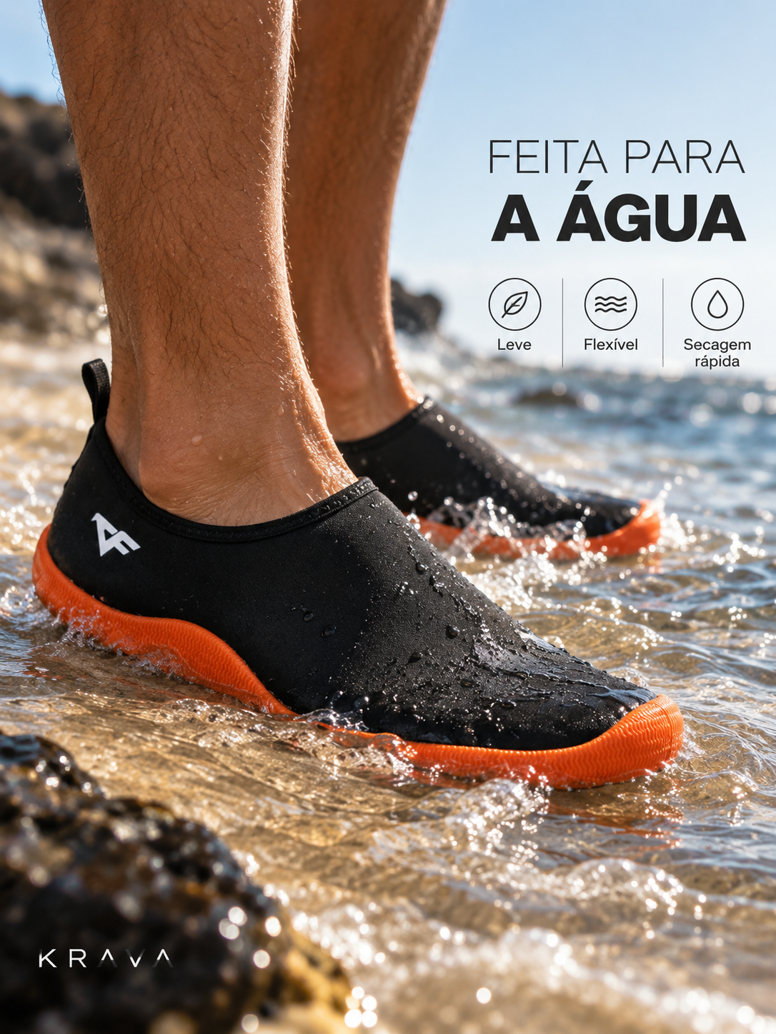 Sapatilha Aquática KRAVA Unissex Antiderrapante | Praia & Piscina