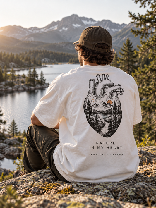 Camiseta Oversized Masculina KRAVA Nature in My Heart – SLOW DAYS COLLECTION