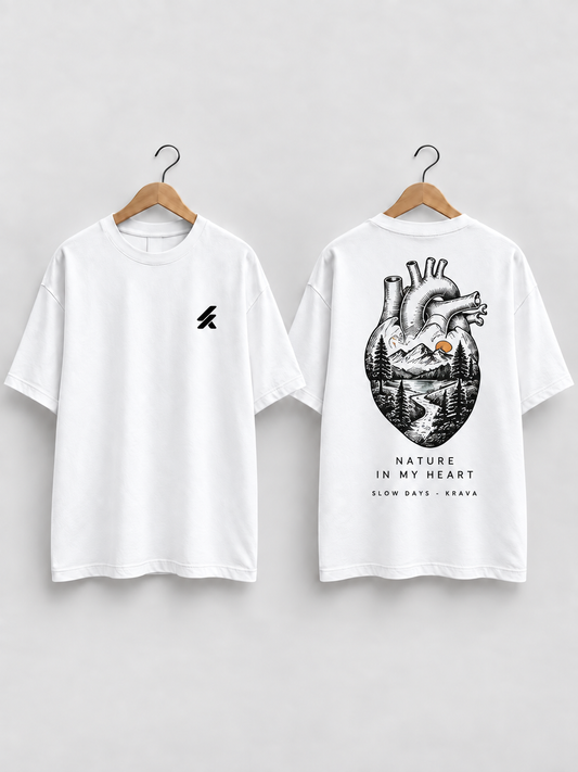 Camiseta Oversized Masculina KRAVA Nature in My Heart – SLOW DAYS COLLECTION