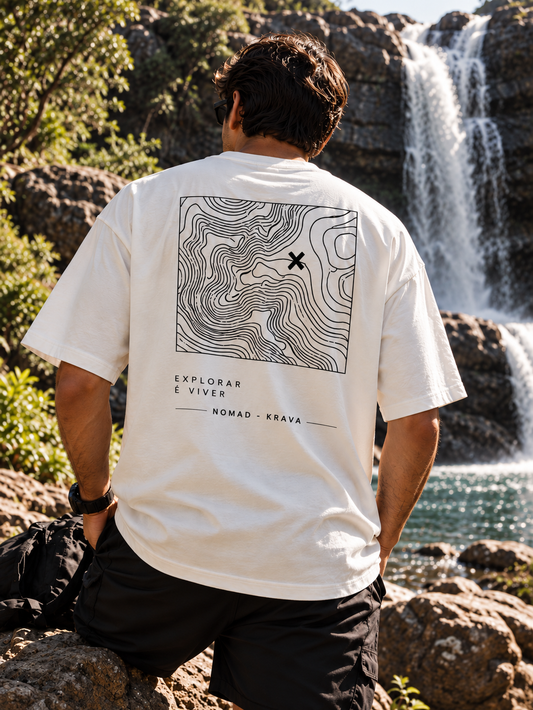 Camiseta Oversized Masculina KRAVA Explorar é Viver – NOMAD COLLECTION