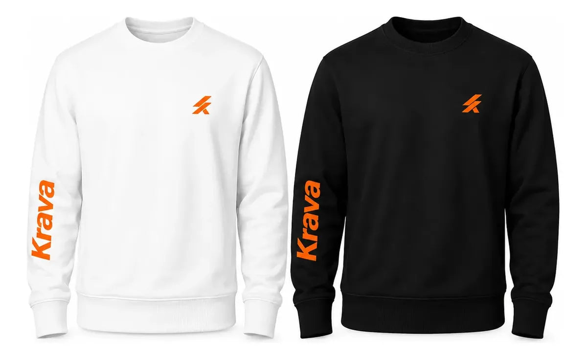 Kit 2 Moletons Careca Krava Original Masculino  Preto e Branco Casual Premium Logo no Peito Manga Estampada Streetwear Inverno