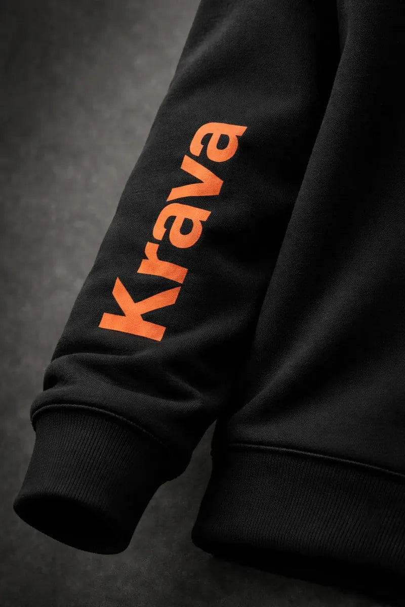 Kit 2 Moletons Careca Krava Masculino Casual Premium Preto e Cinza Logo no Peito Manga Estampada Moda Streetwear
