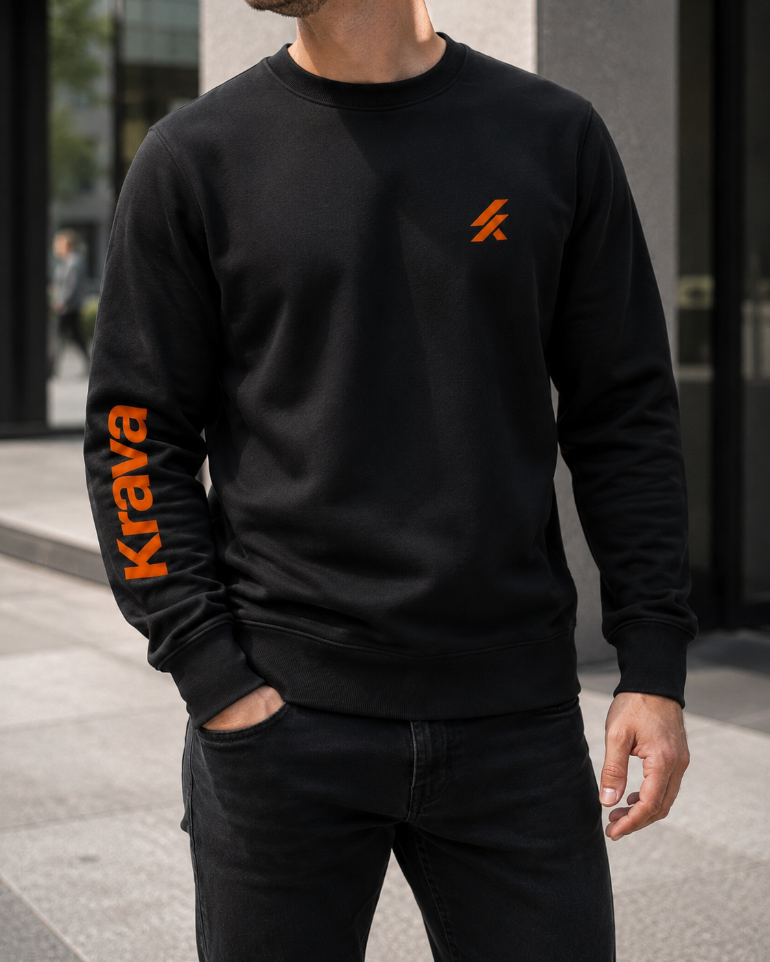 Kit 2 Moletons Careca Krava Masculino  Casual Premium Preto e Bege Logo no Peito Manga Estampada Moda Streetwear