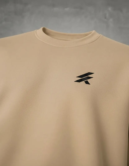 Kit 2 Moletons Careca Krava Masculino  Casual Premium Preto e Bege Logo no Peito Manga Estampada Moda Streetwear