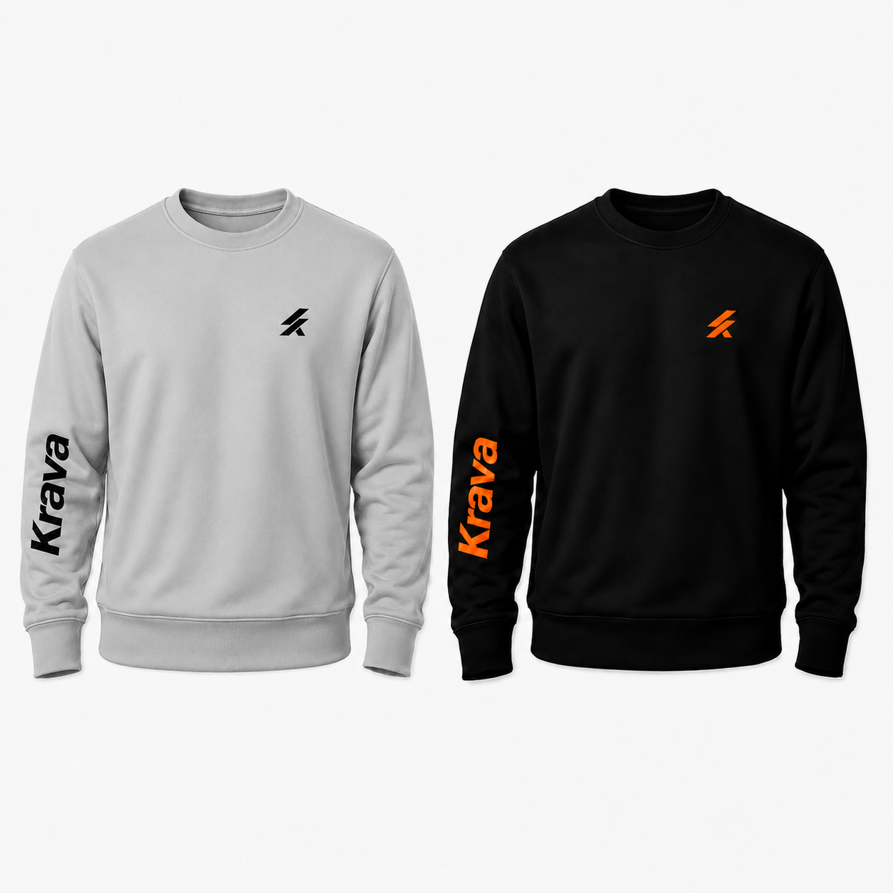 Kit 2 Moletons Careca Krava Masculino Casual Premium Preto e Cinza Logo no Peito Manga Estampada Moda Streetwear